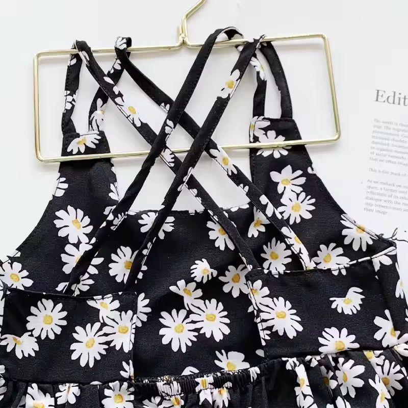 Girls Casual Dresses Little Daisy Printed Slip Sleeveless Dress Kids Dresses for Girls 2 To 6 Years Flower Girl Dresses Weddings