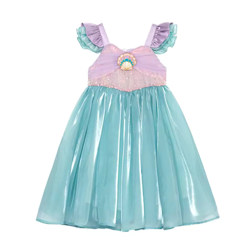 Little Mermaid Ariel Princess Costume Kids Dress For Girls Cosplay Children Carnival Birthday Party Clothes Mermaid Summer Dress