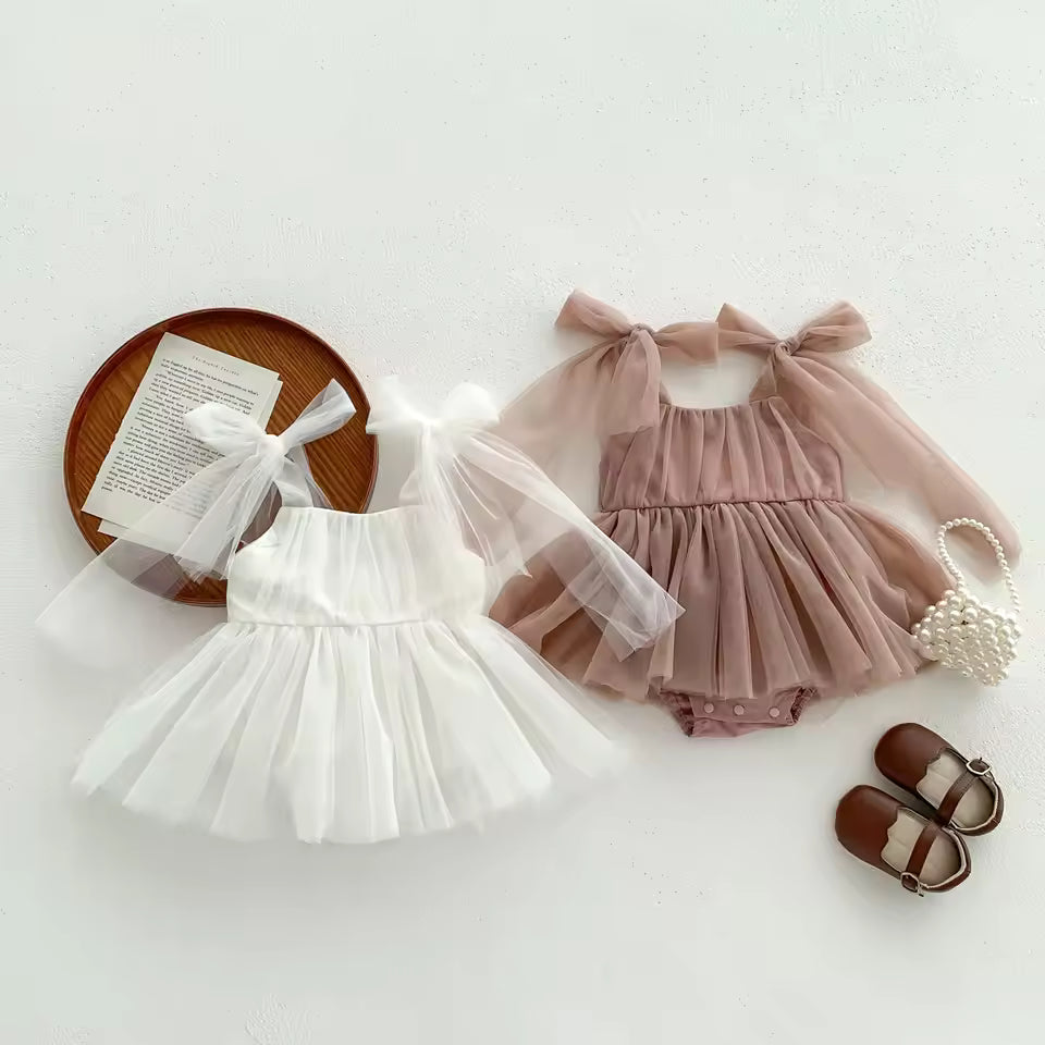Summer Baby Romper Set Lace Polka Dots Toddler Princess Dress Infant Girls Bodysuit Baby Onesies 0-24 M